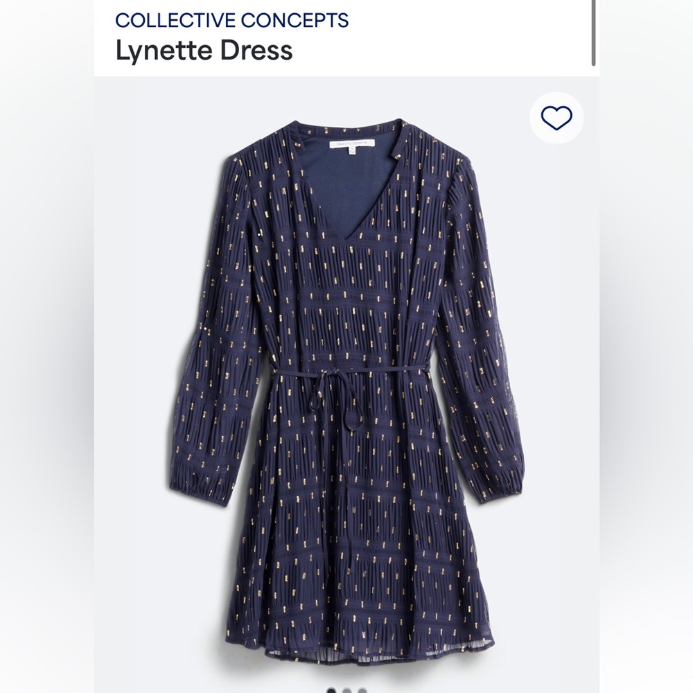 NWT Stitch Fix Navy Blue & Gold Dress Medium Collective Concepts